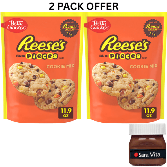 Betty Crocker Peanut Butter Cookie Mix, REESE's PIECES Minis & Chocolate Chips, 11.9 oz