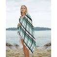 thumbnail image 2 of Teal Black Plaid Beach Towels Oversized Super Absorbent, Farmhouse Teal Black Checkered Lightweight Bath Towel Quick Dry Sets For Bathroom/Pool/Rv Camping/Beach Play/Gym Room/Picnic 31"x62", 2 of 8