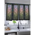 thumbnail image 5 of Sheer Curtains 54 Inch Length, Stained Glass Semi Sheer Curtains Light Filtering Window Treatment, Vintage Abstract Botanical Plant Privacy Voile Drapes for Living Room Bedroom 52x54 Inch, 5 of 7