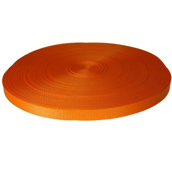Orange Polyester Webbing - 1" x 300' 4.5K Cargo Webbing