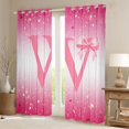 thumbnail image 2 of Feelyou Ribbon Letter W Curtains Pack of 2 (42x84 Each), Sequin Print Curtains Blackout, 2 of 6