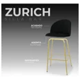 thumbnail image 4 of Silla Alta Terciopelo Negro con Patas Doradas - Banco para Barra Moderno y Elegante Silla Alta para Cocina, Bar y Comedor, 4 of 9