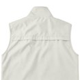thumbnail image 5 of GrmtClth Men's Multi Storage Pocket Casual Vest Stand Collar Zip Closure Lightweight Mesh Lined Breathable Outdoor Sports Waistcoat White L, 5 of 6