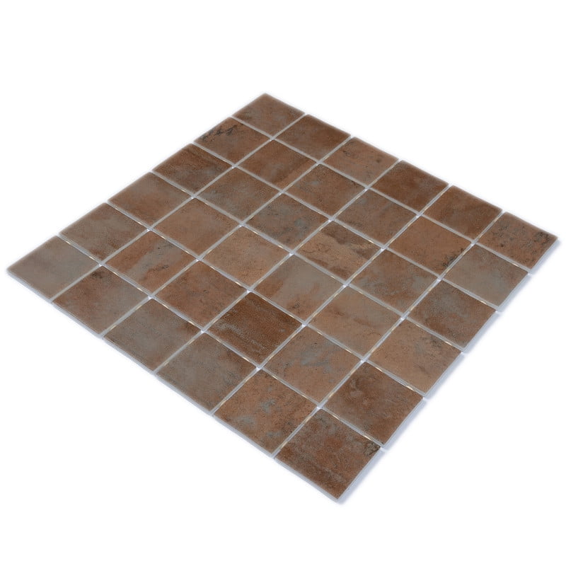 Lucenza 12x12 in. Taupe Matte Recycled Glass Uniform Square Mosaic Wall and Floor Tile (10.6 sq ft/case, 10-Pack)