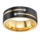 thumbnail image 1 of Anillos de acero inoxidable pulidos con incrustaciones de diamantes de 8 mm de ancho para mujer 7, 1 of 8