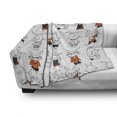 thumbnail image 3 of Funny Soft Flannel Fleece Throw Blanket, Retro Bunny Rabbits with Costumes Jack Hare Funky Bunnies Carrot Sketch Style, Cozy Plush for Indoor and Outdoor Use, 50" x 60", Orange White, by Ambesonne, 3 of 6
