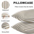 thumbnail image 5 of Throw Pillow Covers 20x20 Inch Set of 2, Beige Striped Waterproof Outdoor Pillow Covers, Modern Farmhouse Beige White Stripes Decorative Cushion Pillowcases for Couch, Sofa, Bed, Garden, Patio, 5 of 9