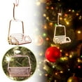 thumbnail image 2 of Leojiow Christmas Tree Ski Lift Decorations Decorative Pendant Hollow Home Christmas Festival Wooden Products Pink 12Cm, 2 of 7