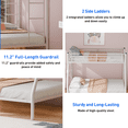 thumbnail image 4 of Kacho Twin Over Full Bunk Bed, Metal Bunk Bed Frame for s, Bunk Bed with Safety Full-Length Guardrails, for Bedroom, Easy Assembly, No Box Spring Needed, White, 4 of 7