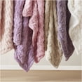 thumbnail image 4 of JERFIT Plush Faux Fur & Mink Reversible Ruched Throw Blanket, Soft & Cozy Decorative Accent for Couch Bed, Machine Washable, Purple, 4 of 6