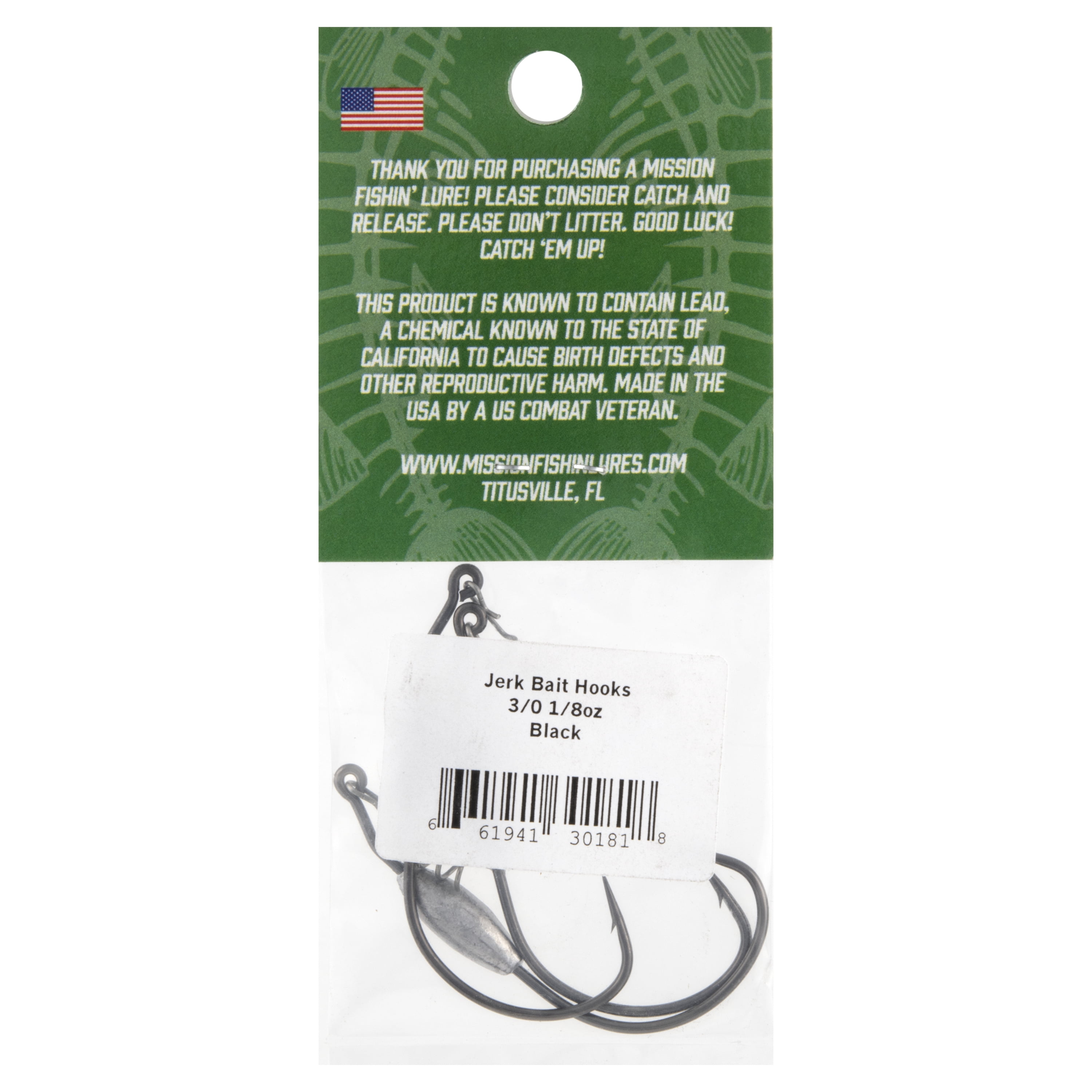 Mission Fishin Jerk Bait Hook 3/0 - 1/8 oz, #30181