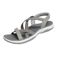 thumbnail image 2 of Womens Everyday Comfort Sandals - Lightweight Casual Cross Strap with Adjustable Ankle Strap, Cushioned Vegan Faux Leather in Gray,Size 42, 2 of 9