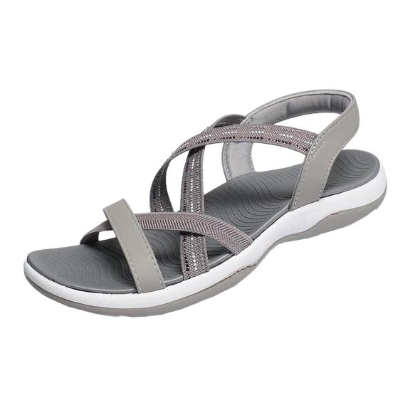 Utoimkio Women's Arch Support Strappy Sandals Casual Open Toe Walking Shoes