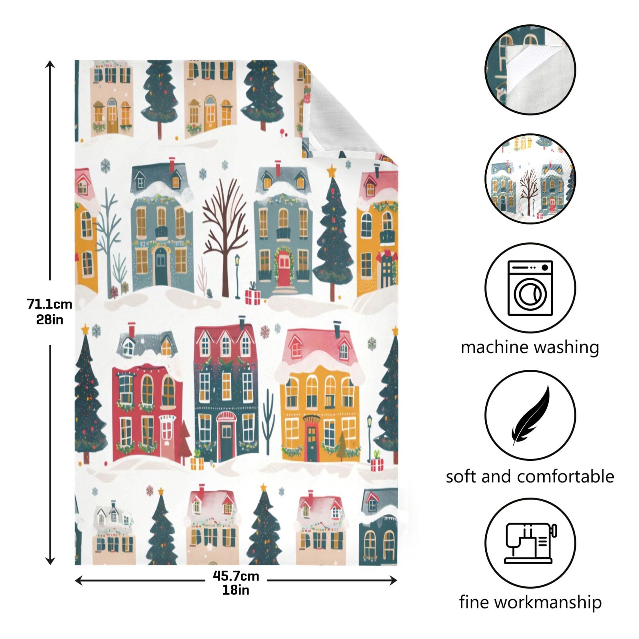 Kitchen Towel 28x18 Inches x6，Plate Towel, Decorative Towel, Napkin, Tea Towel Tea Towels For Kitchen Dish Cloths & Dish Towels Cartoon House