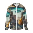 thumbnail image 1 of Fotbe Desert Monkeys Drive Chaqueta con Protección Solar UPF 50+ para Hombre y Mujer, Camisa con Capucha y Bolsillos-3X-Large, 1 of 7