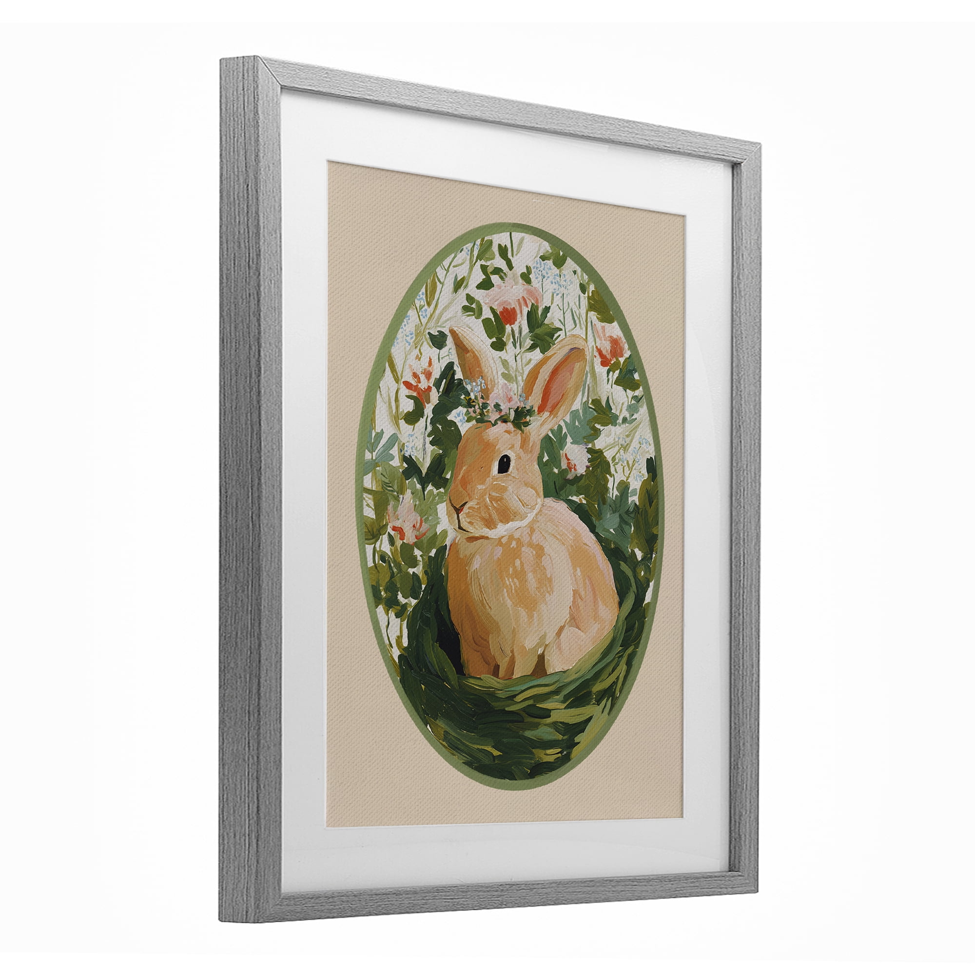 Stupell Industries Bloom Nest Bunny Gray Framed Print Under Glass, design by Yen