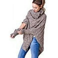 thumbnail image 3 of sportoli women's thick warm knitted winter shawl cape poncho wrap with cowl neck - grey (one size), 3 of 3
