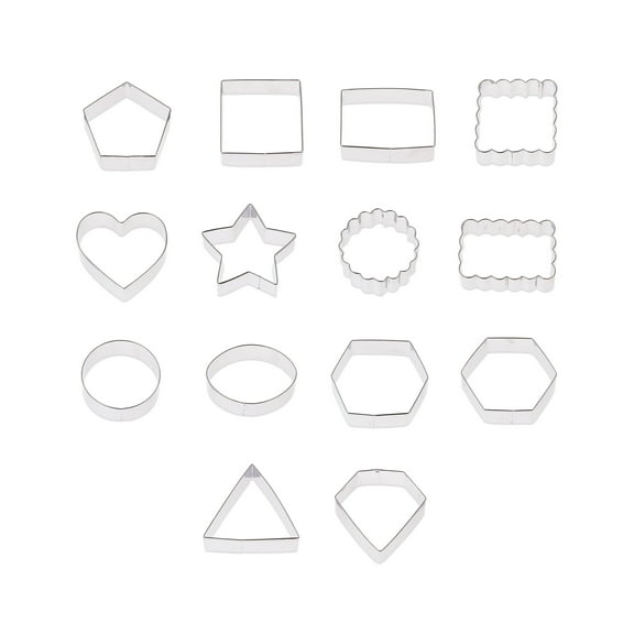 Metal Shaped Cookie Cutters Set, 14 Pieces, by Way To Celebrate