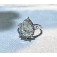thumbnail image 4 of 4 Carat Moissanite Rings for Women D Color VVS1 925 Sterling Silver Pear Cut Moissanite Engagement Rings Lab Created Diamond Wedding Bands Simulated Diamond Rings, 4 of 6