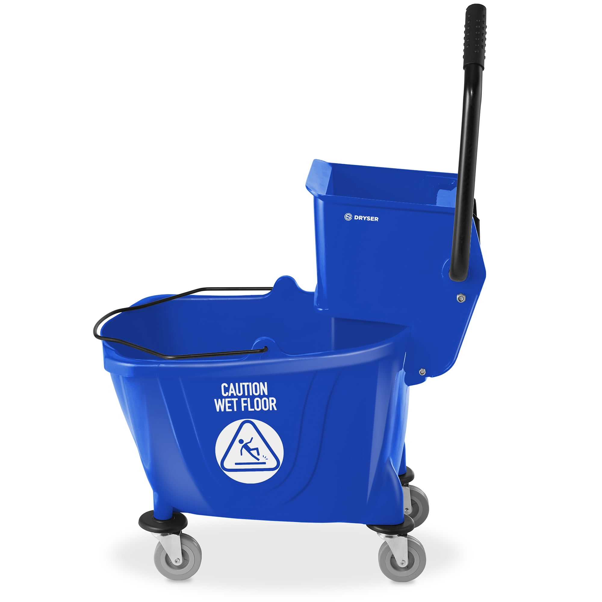 Dryser Commercial Mop Bucket with Side Press Wringer, 33 Quart, Blue