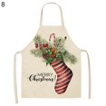 thumbnail image 4 of Diseño navideño de lino Santa Claus cocina familiar para hornear accesorios de fiesta delantales, 4 of 5