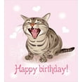 thumbnail image 3 of Birthday Duvet Cover Set, Funny Cat Sings a Greeting Song on Pink Color Backdrop with Hearts Flowers, Decorative 3 Piece Bedding Set with 2 Pillow Shams, Queen Size, Pale Pink Brown, by Ambesonne, 3 of 3