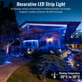 thumbnail image 2 of WYZworks 2760LEDs, 150ft Blue 16-Mode Flat LED Outside Strip Lights, SMD 2835, Waterproof Permanent Heavy Duty Outdoor Exterior Accent Lighting, ETL Certified, Connectable Flexible Clear PVC Shell, 2 of 9