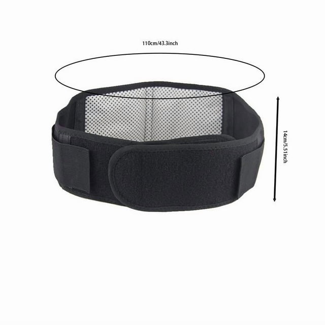 Tourmaline Magnetic Self-Heating Waist Back Therapy Support Wrap Belt Brace for Lumbar Pain Relief, Posture Correction & Sciatica, Adjustable Black Sizes S-XL