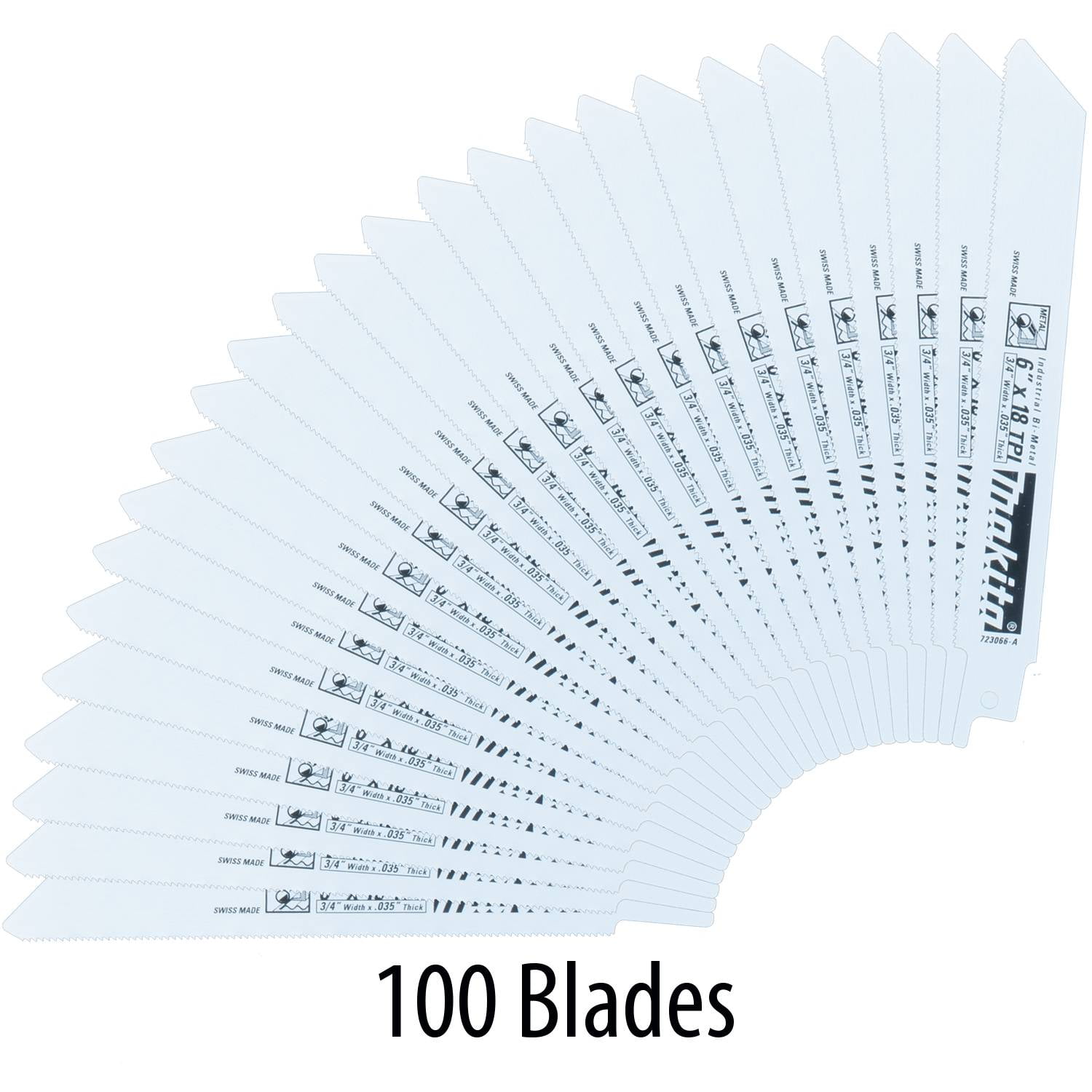 Makita 723066-A-100 6-Inch 18-TPI Metal Cutting Reciprocating Saw Blade,  100Pk