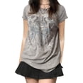 thumbnail image 5 of Douhoow Women Skull Printed Gothic T-Shirt Vintage Short Sleeve Loose Tee Shirt Tops, 5 of 6