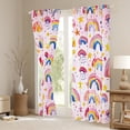 thumbnail image 3 of Manfei Ink Stars Rainbow Black Out Curtains for Teen, Watercolor Curtains Pack of 2 (42x63 Each), Pink Cartoon Style Bedroom Curtains, Window Curtains Bedroom Decor, 3 of 6