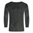 thumbnail image 4 of Men Mesh Long Sleeve T-Shirt Hollow Out See Through Fitted Muscle Top Clubwear Casual Streetwear Breathable Comfortable Men's Loose Fit Shirt Summer Oversized Button Tee, 4 of 5