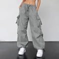 thumbnail image 2 of Cargo Pants for Women Casual Pants Work Pants Construction Baggy Going Out Pants Hiking Pants Baggy Baggy Pants Gardening Pants High Rise Utility Pants Streetwear Wide Leg Jogging, 2 of 4