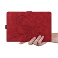 thumbnail image 7 of ELEHOLD for iPad Air 13 inch 2024 Leather Case,Embossed Butterfly Pattern Folio Flip Smart Case Card Slots Kickstand Magnetic Clasp ShockAirof Case for iPad Air 13" 2024,Red, 7 of 7