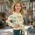 thumbnail image 3 of Xoenoiee Yellow Guinea Pig Donut Print Girls Long Sleeve Tees Soft Tie Hem T-Shirts Kids Basic Crewneck T-Shirts Top for Teen Youth Girls, 9-10 Year, 3 of 7