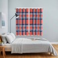 thumbnail image 4 of Orange Blue Kitchen Curtains 63 Inch Length, British Style Buffalo Plaid Lattice Grommet Top Bedroom Living Room Curtains, Light Filtering Cafe Curtain Drapes 2 Panels Set 84''x63'', 4 of 9