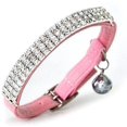 thumbnail image 1 of Collar ajustable de terciopelo suave para gato con campanas, 11.8 pulgadas para perros pequeños y gatos, collar de gato con diamantes para gatos y perros, suministros para mascotas, manga para cuello, 1 of 5