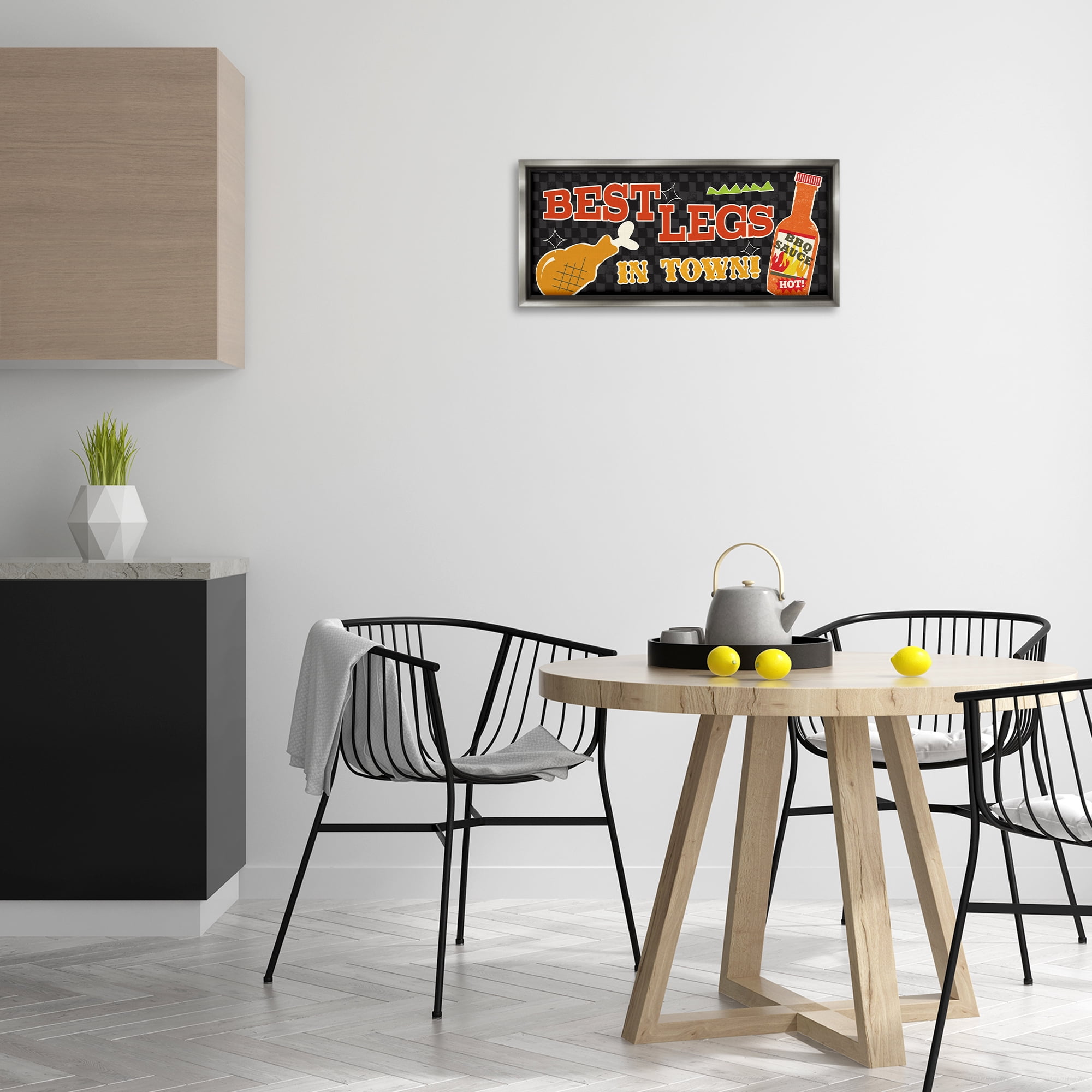 Stupell Industries Best Legs in Town Food & Beverage Painting Gray Floater Framed Canvas Art Print Wall Art, 25 x 11