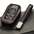 thumbnail image 4 of Vitodeco Genuine Leather Smart Key Fob Case Cover Protector Compatible for Toyota Sienna (2021 - 2026 Models) - 5-Button, Black/Red, 4 of 5