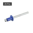 thumbnail image 3 of Uxcell 4mm x 6mm Aluminum Open End Flat Round Head Blind Rivets, Blue 25 Pack, 3 of 5