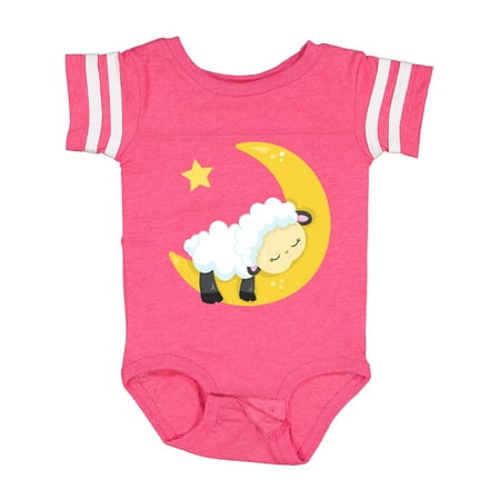 

Inktastic Cute Sheep Sleeping Sheep Moon Stars Sleepy Gift Baby Boy or Baby Girl Bodysuit