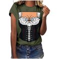 thumbnail image 1 of Pompotops Blouse Décontractée Mode Femme Imprimé Oktoberfest Col Rond T-Shirt Blouse Imprimée Tee Liquidation, 1 of 5