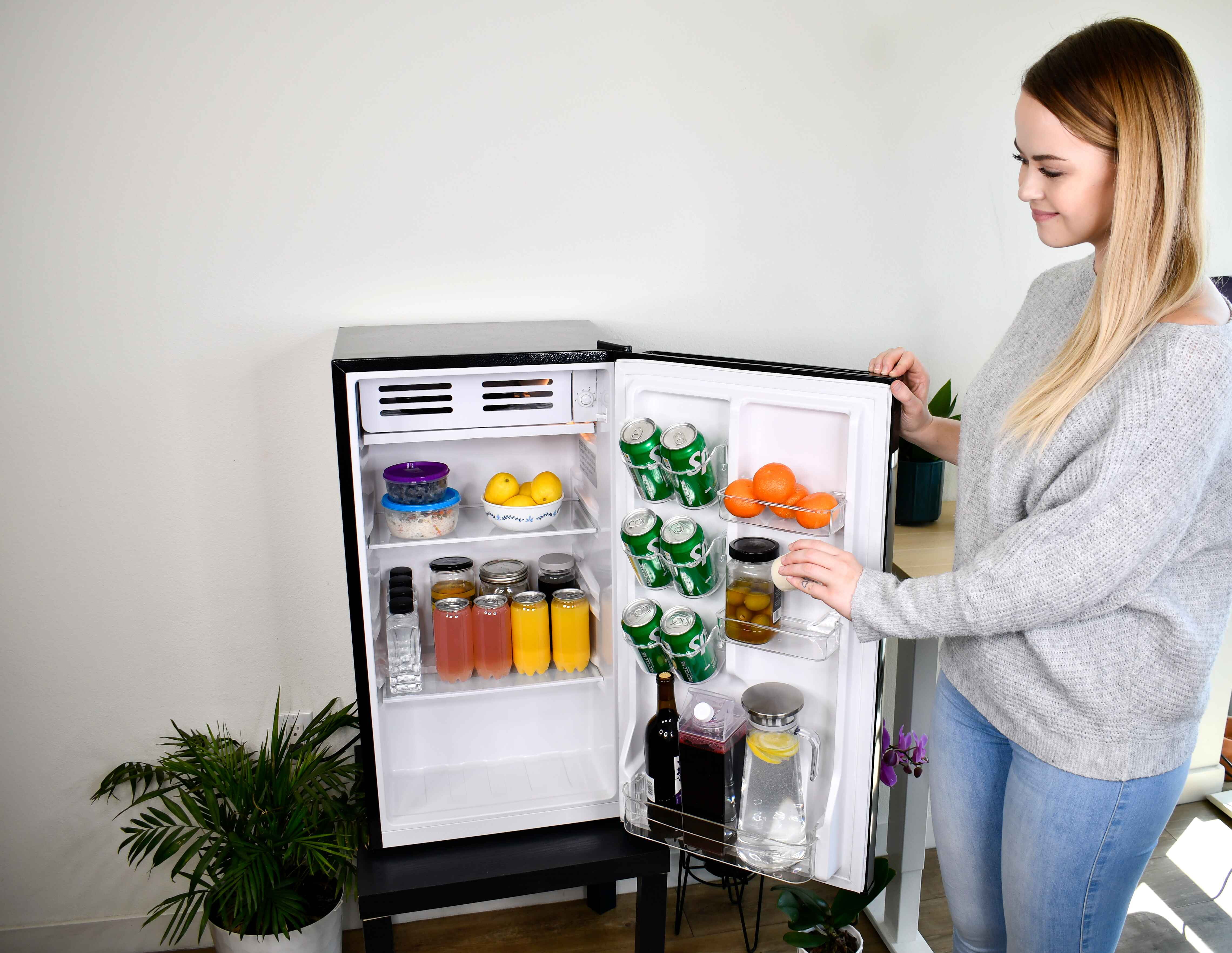 Frigidaire 3.2 Cu ft. Dry Erase Retro Refrigerator, 91L Compact Fridge with Chiller Compartment, Black