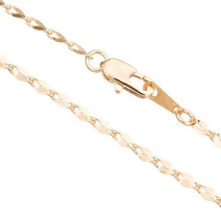 Helix Chain Necklace With Lobster Claw Clasp 16Inch 14K Gold Finished Brass 2mm Chain Width 1pcs/pack (4-Chain Value Bundle), SAVE $3