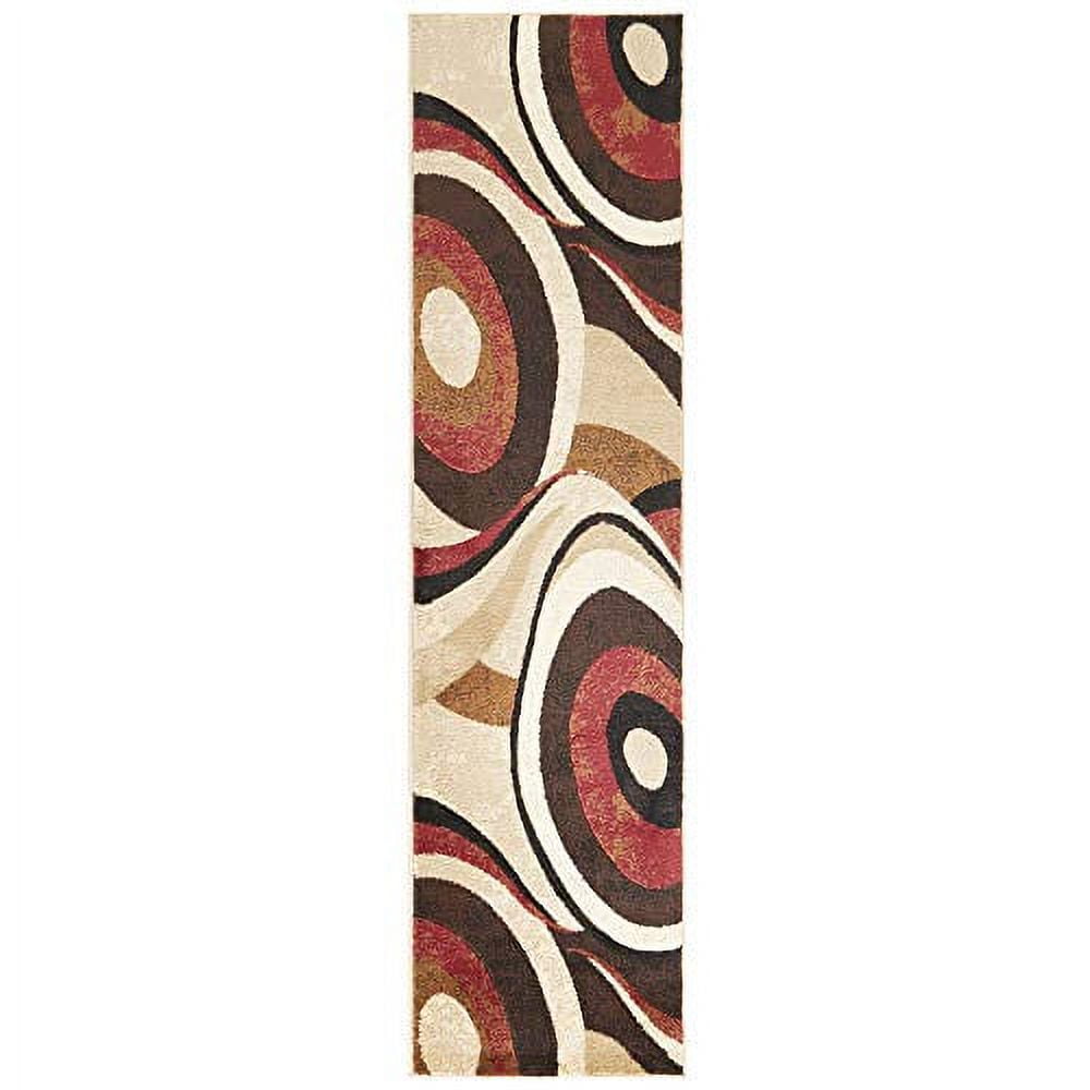 Home Dynamix Tribeca Slade Abstract Area Rug, Brown/Red, 1'9"x7'2"