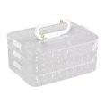 thumbnail image 1 of Caja para albóndigas, caja para carne fresca, organizador de cocina resistente con tapa, apilable, multiusos para fiestas, hogar, camping, barbacoa, 3 capas transparentes, 1 of 9