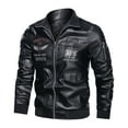 thumbnail image 1 of Air Force Men's A-2 Flight Suit Leather Jacket Jacket PU Vintage Texture Large Size Cotton Clothes Motorcycle Thick, 1 of 3