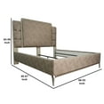 thumbnail image 4 of Benzara BM196936 Wooden Queen Size Bed with Metal Legs & Leatherette Headboard & Footboard, Beige, 4 of 4
