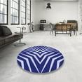 thumbnail image 4 of Ahgly Company Machine Washable Indoor Square Transitional Cobalt Blue Area Rugs, 8' Square, 4 of 7