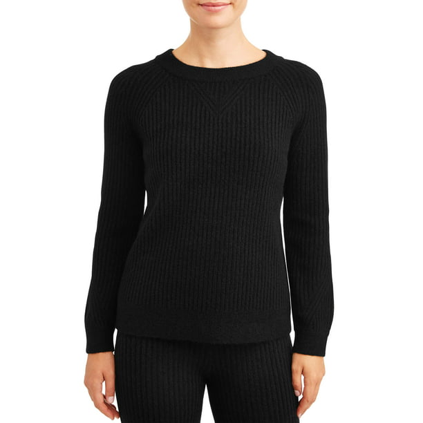 Time and Tru Women's Cozy Ribbed Sweater - Walmart.com